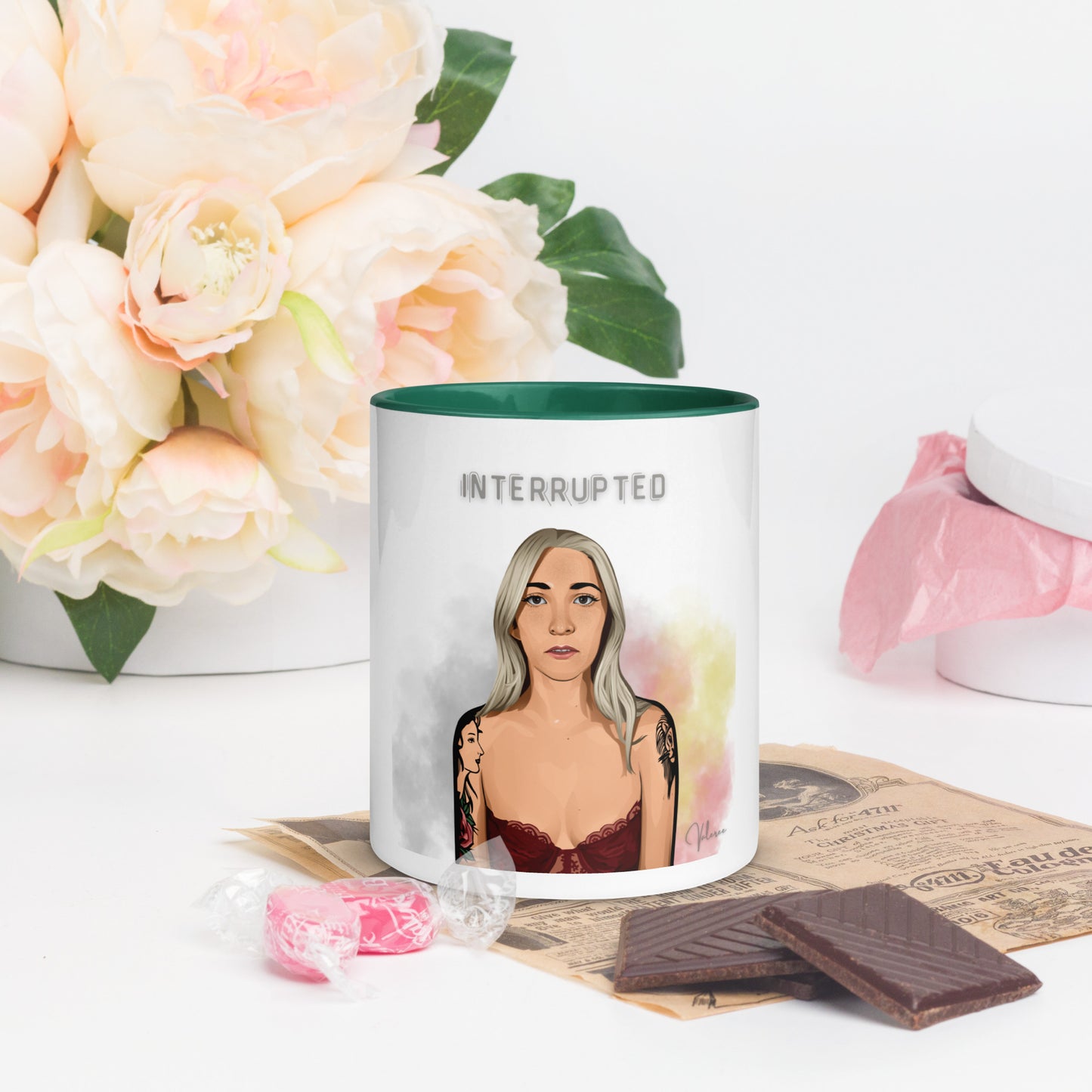 "Interrupted" Mug with Color Inside