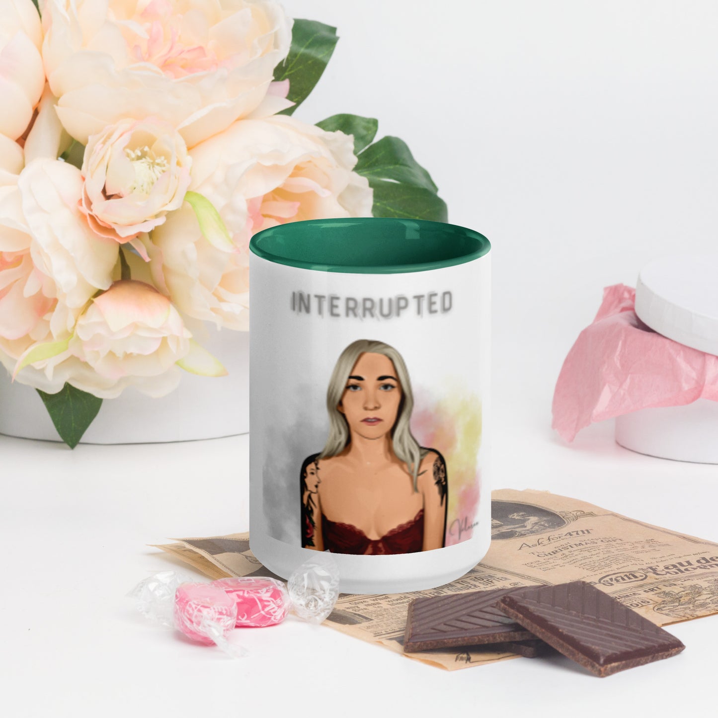 "Interrupted" Mug with Color Inside