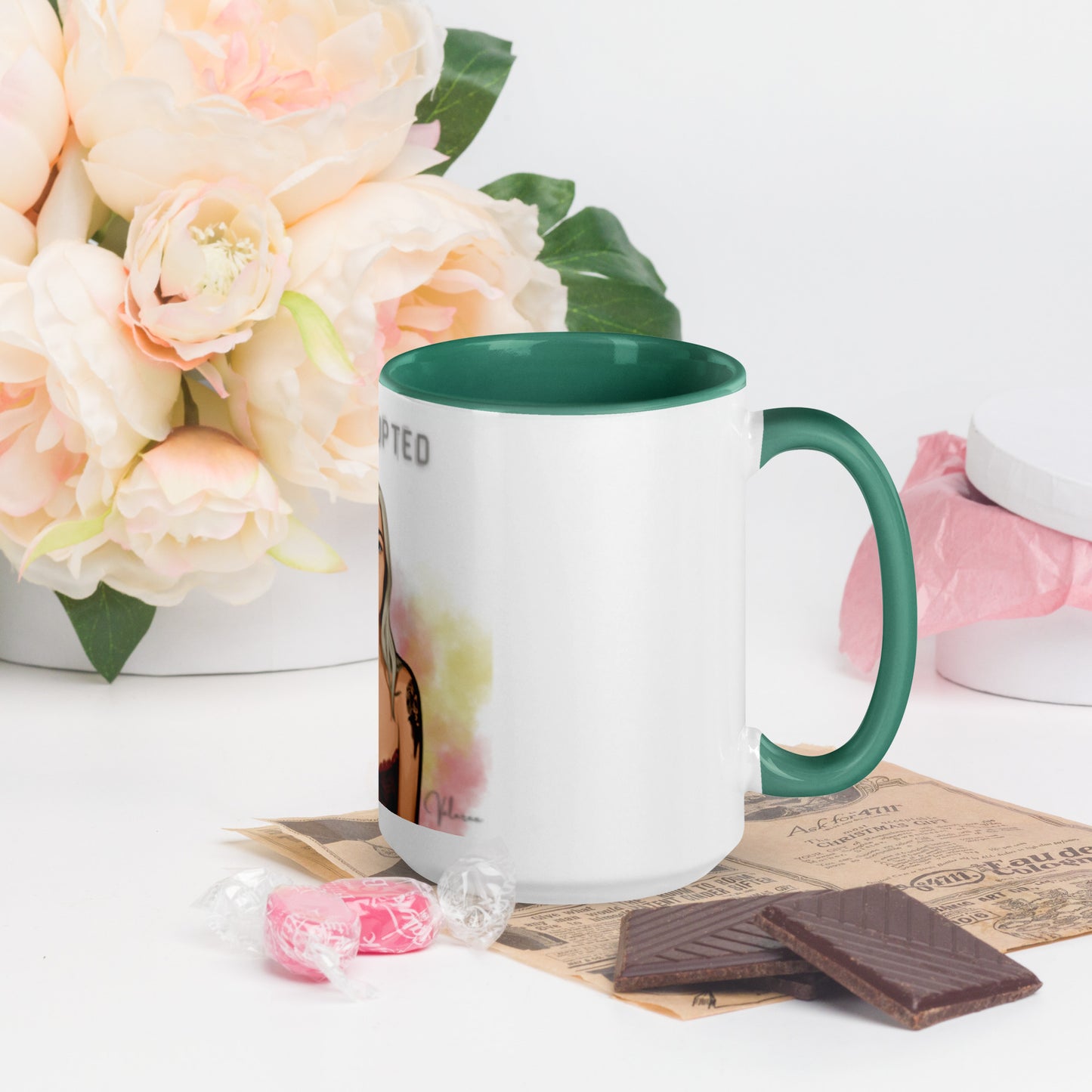 "Interrupted" Mug with Color Inside
