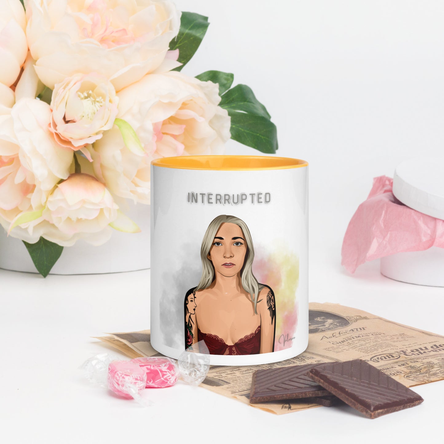 "Interrupted" Mug with Color Inside