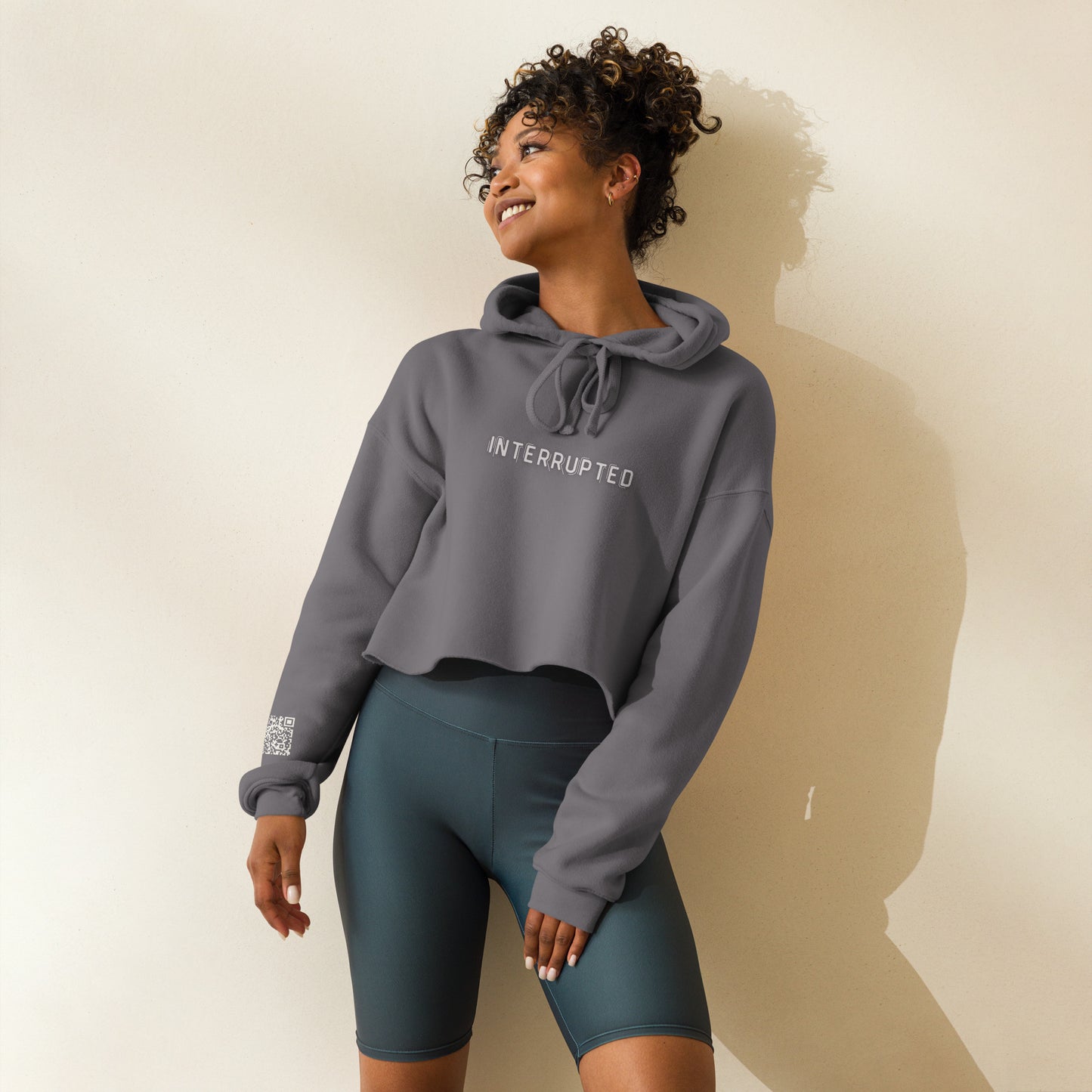 "Interrupted" Crop Hoodie